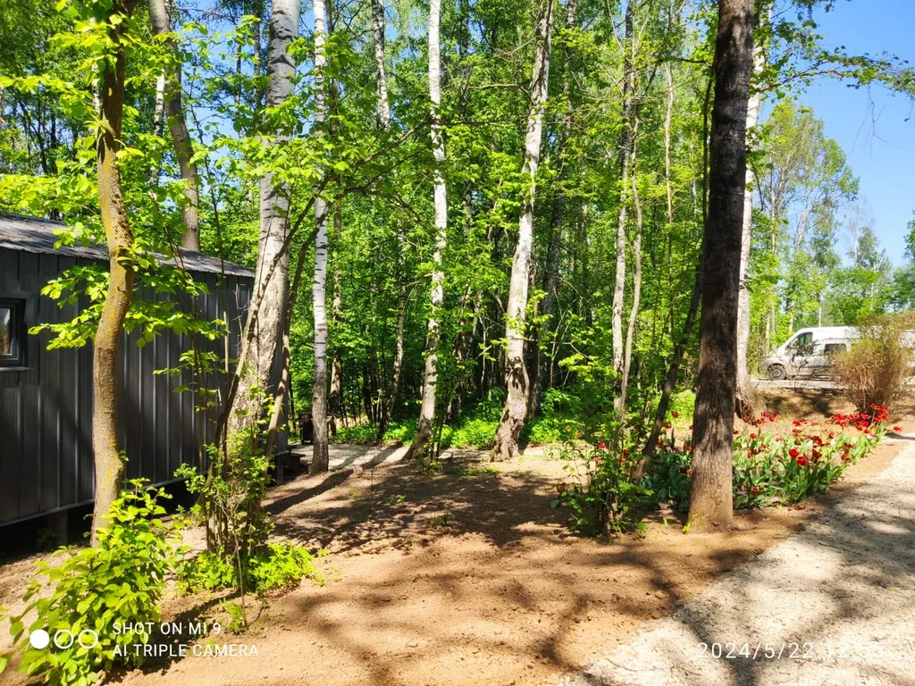 Новый стильный дом, большая лесная территория, недалеко от пруда с пляжем