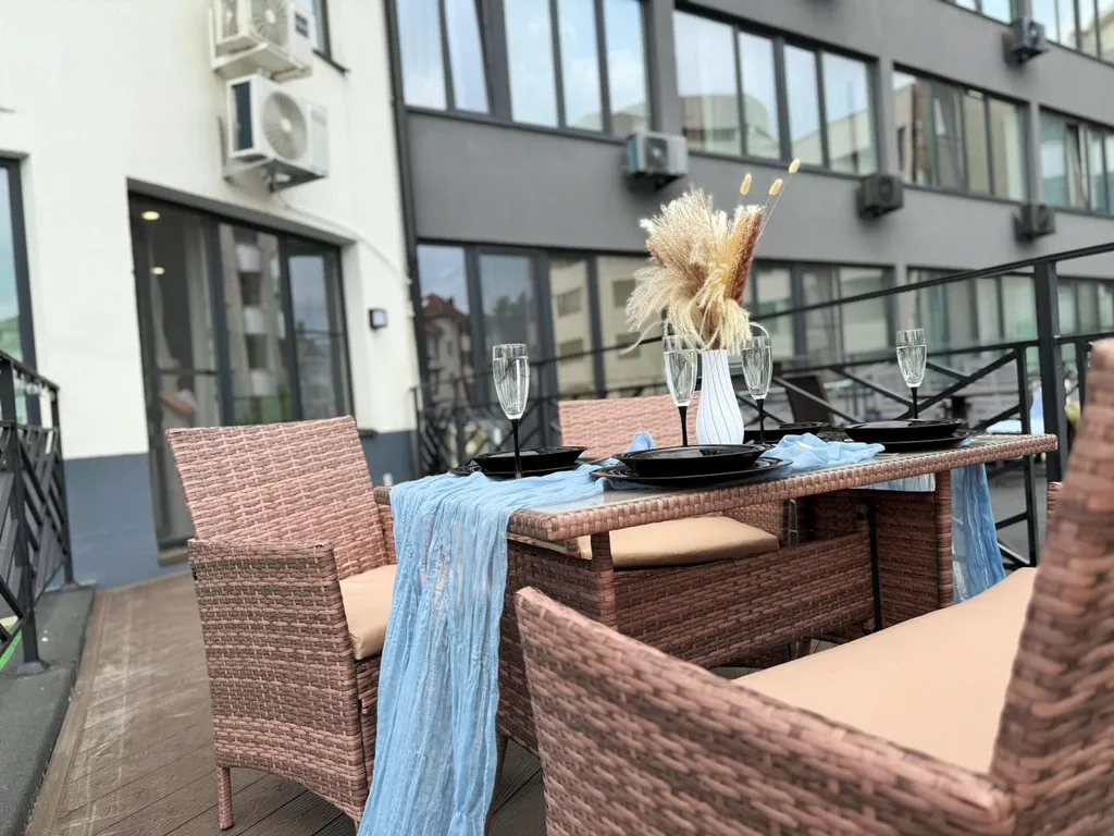 Апартаменты с террасой для четверых, 3 минуты до пляжа