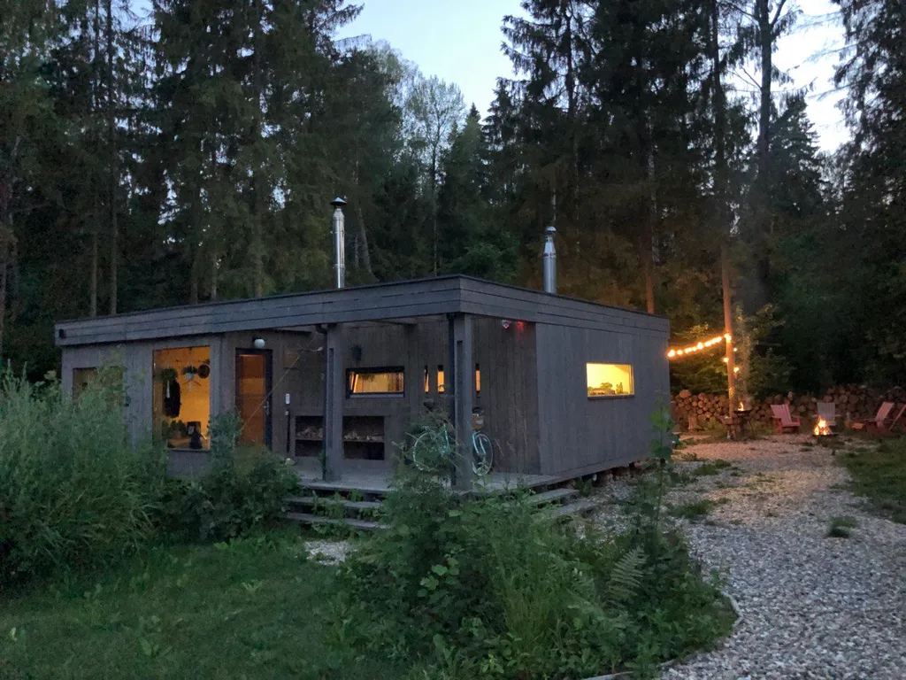 Уютный дом в тишине хвойного леса