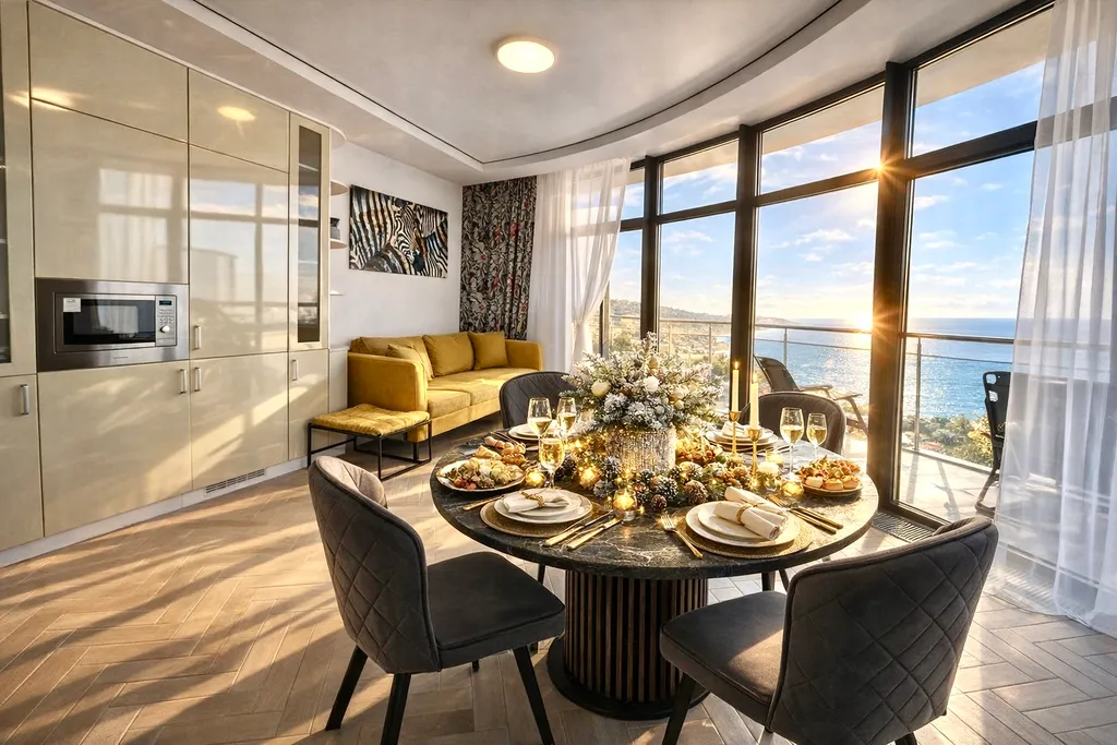 Апартаменты со спальней, лучший вид на море с 16 этажа