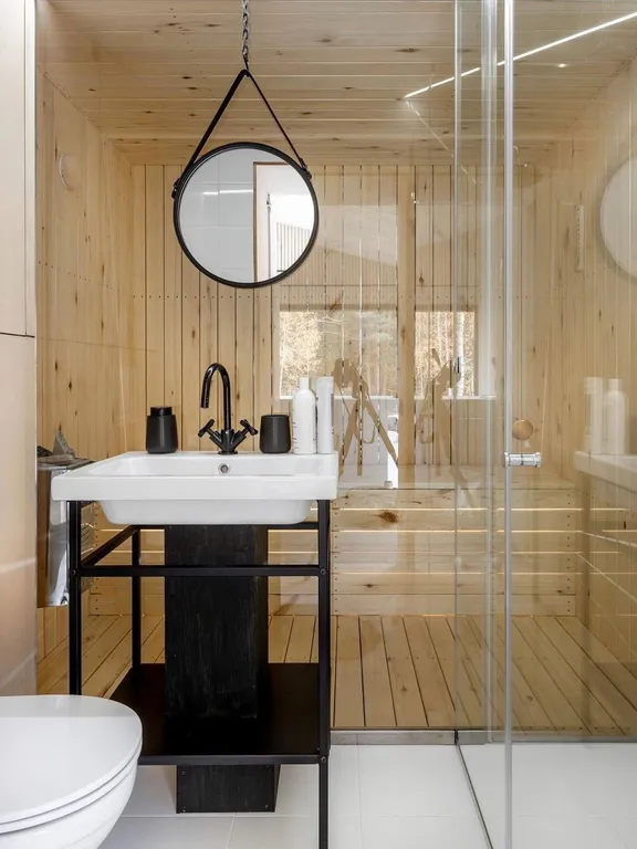 Ультрасовременный домик для отдыха вдвоем с сауной, купелью, мангалом