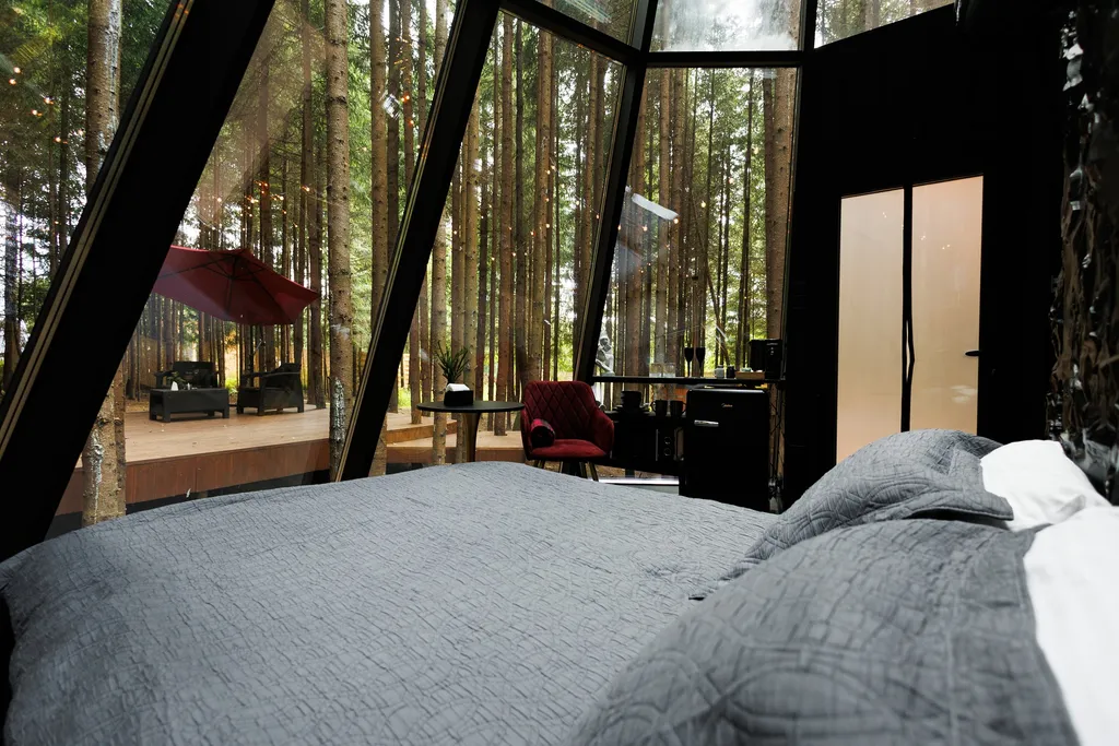 Дом-пирамида с 360 панорамой на лес