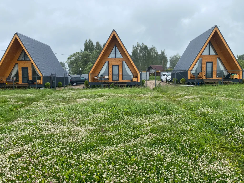 Домик  А-фрейм на берегу Волги