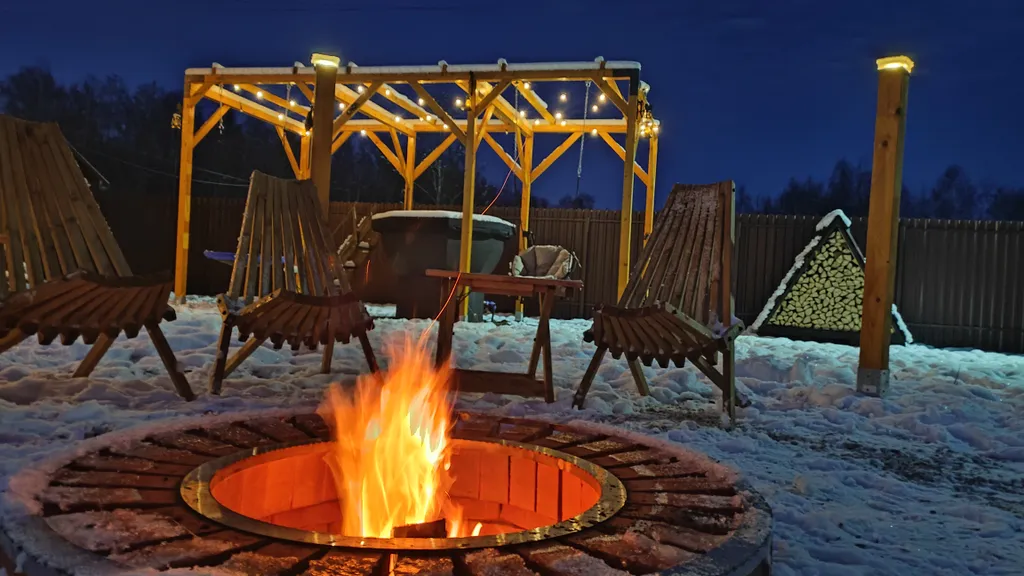 Дом А-фрейм с банным чаном