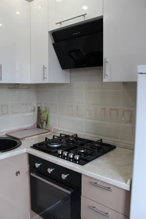 Уютная двухкомнатная квартира в спокойном районе, с кроватью и диваном