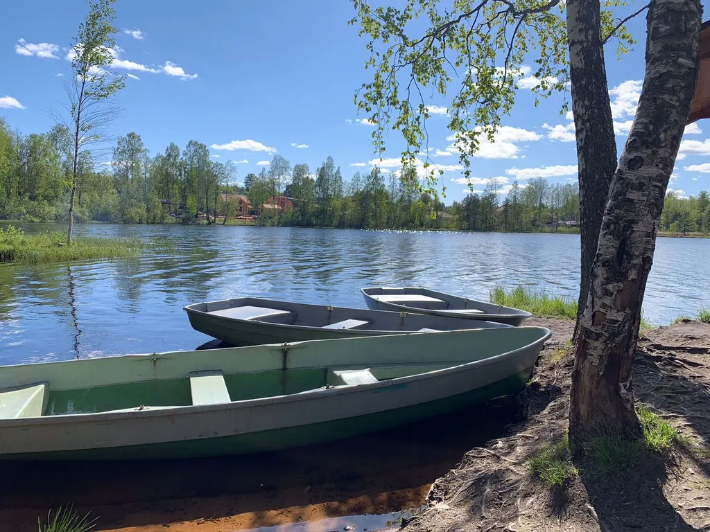 Коттедж 4+2 с сауной на берегу медного озера