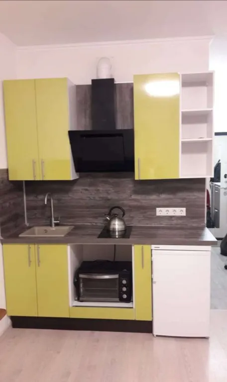 Студия с новым ремонтом мебелью и бытовой техникой