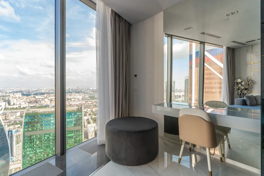 Апартамент на 73 этаже Москвы-сити с хамамом и настольными играми