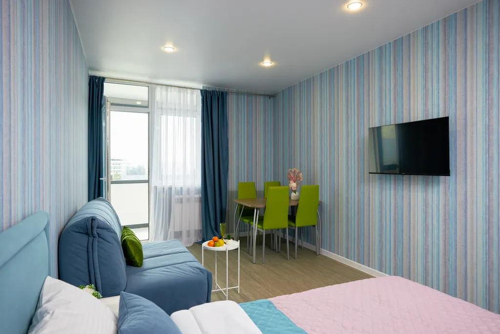 Уютная квартира, балконом, вид на  море