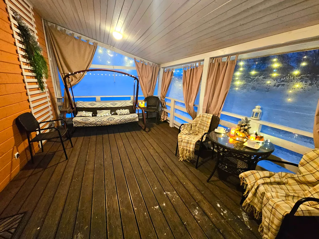 Коттедж Коттедж с баней на дровах и горячем уличным чаном — Снегиревка