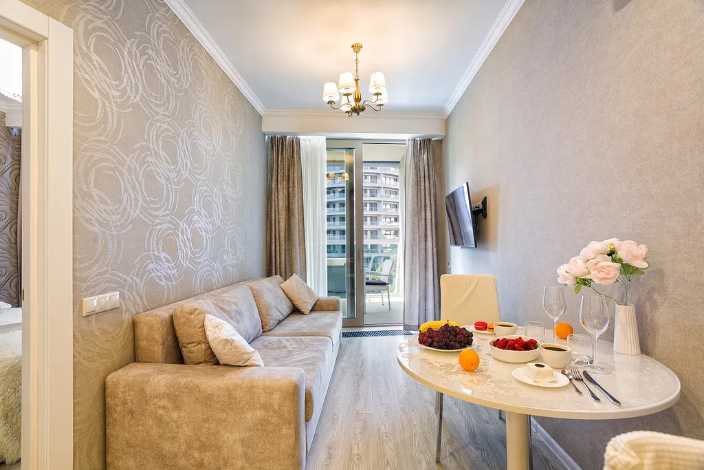 Апартамент с отдельной спальней и террасой с видом на парк