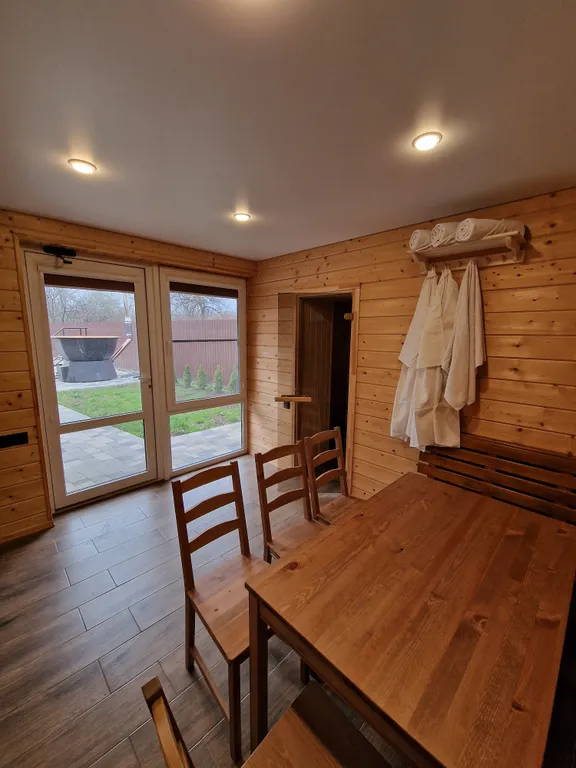 Дом с баней на дровах и банным чаном