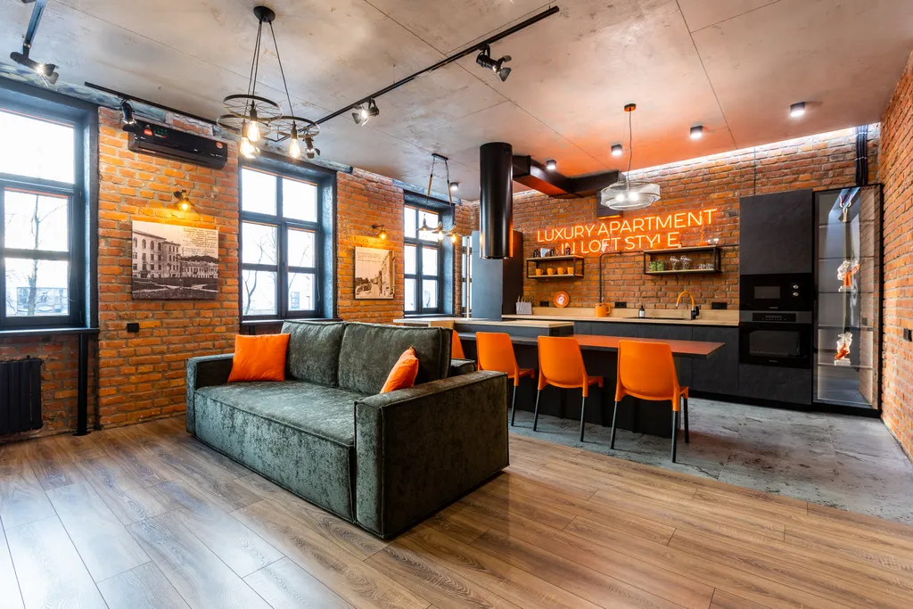 Luxury apartment in loft style