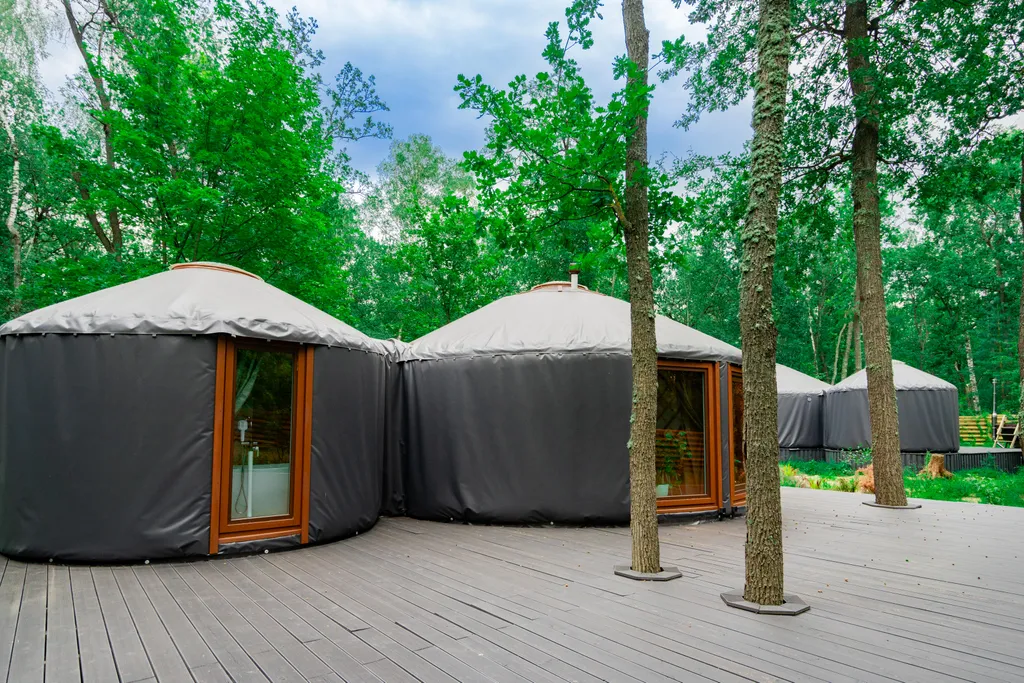 Глэмпинг в лесу