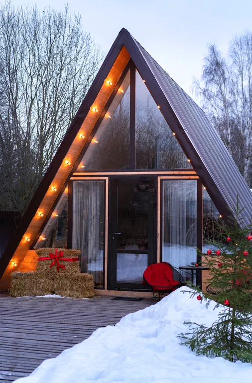 Коттедж A-frame дом Янтарь — Образцово
