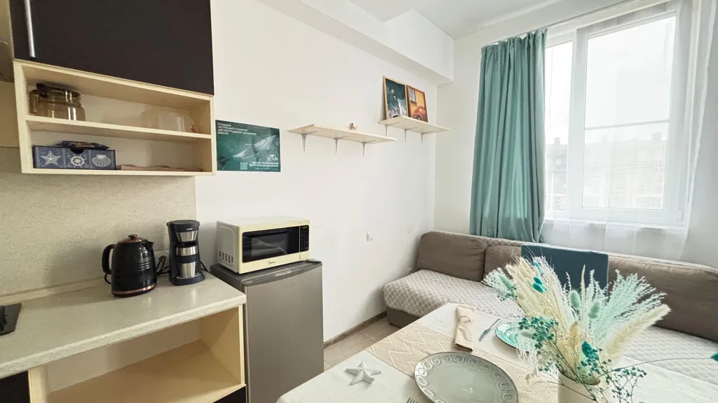 Квартира Квартира Атмосферный апартамент в морском стиле с видом на море в 300м до пляжа — Сириус