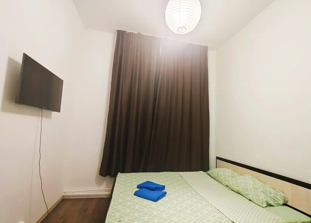 Светлая студия с большой кроватью у станции МЦД-4 Железнодорожная