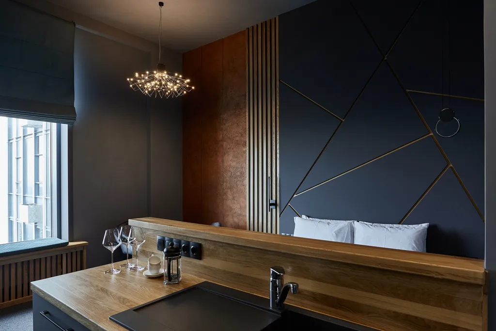 Квартира Квартира Дизайнерский лофт для двоих с ванной у окна и панорамным видом — Москва