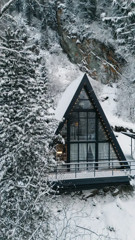 Villa Roma Телецкое - панорамный А-фрэйм 2 с видом на горы и озеро