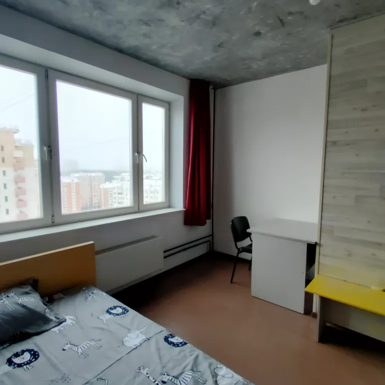 Студия в квартире с персональным санузлом и кухонным блоком