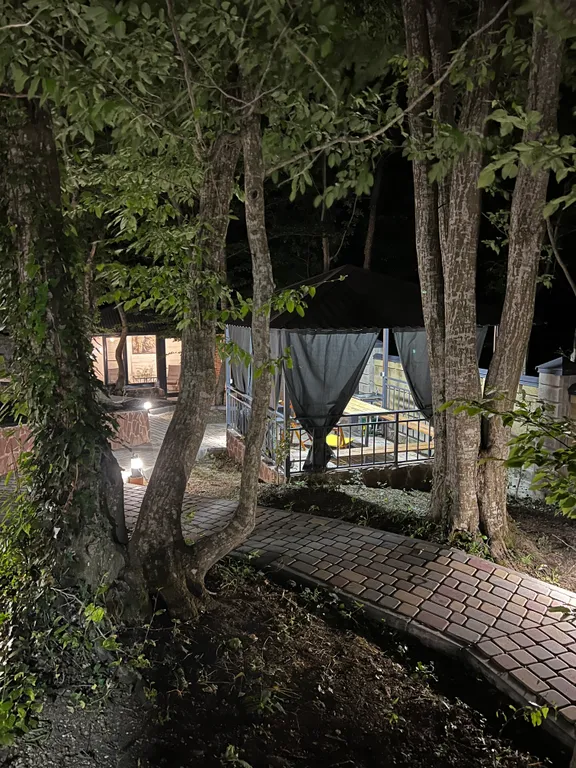 Домик в лесу с большой верандой