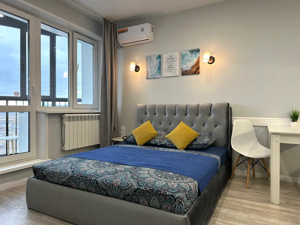 Студия 17 этаж с видом на город, не берем оплату за финальную уборку