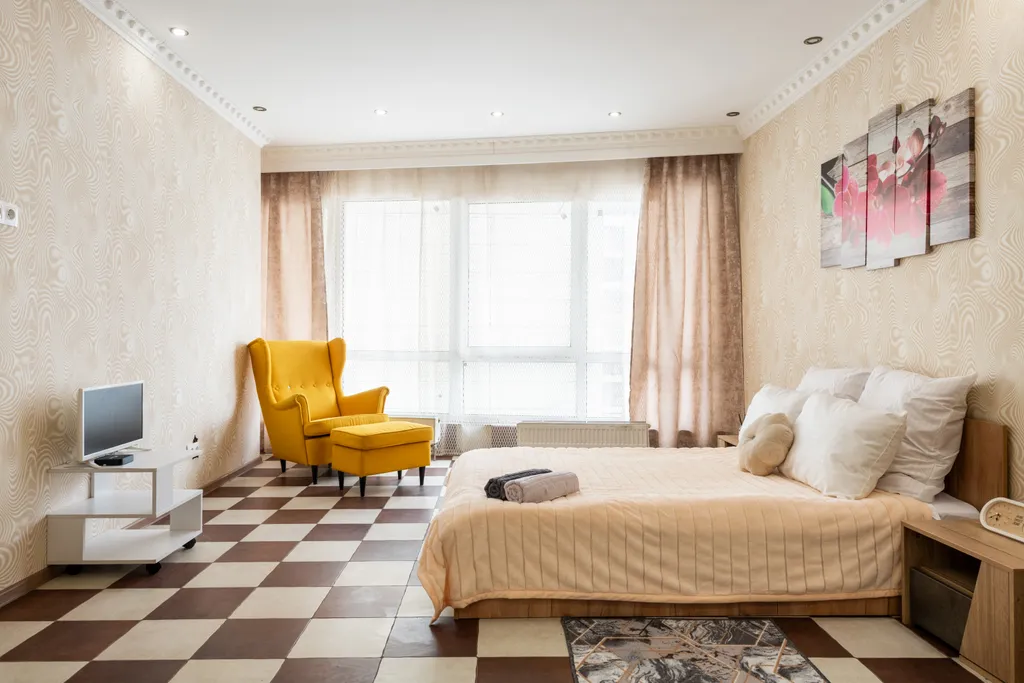 Уютная студия в ЖК комплексе бизнес класса с панорамными окнами