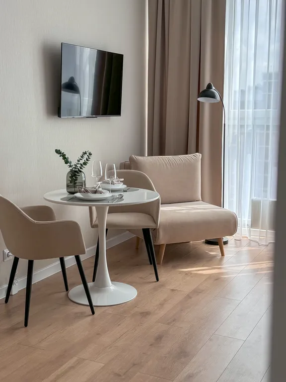 Ваниль- стильная студия в ЖК Самолет