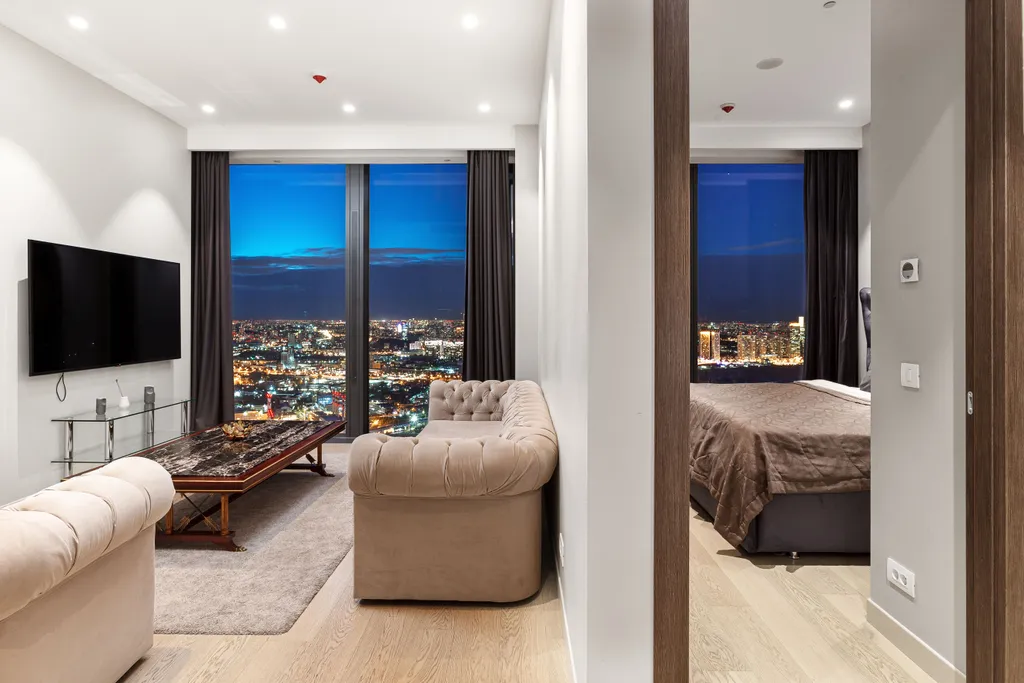 Топовый апарт на 53 этаже с двумя изолированными спальнями и двумя с/у