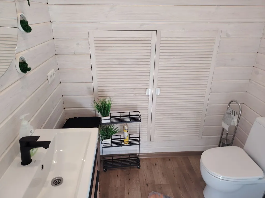 Коттедж Коттедж А-фрейм Кофейный с сибирским банным чаном и баней на берегу реки — Каблуково