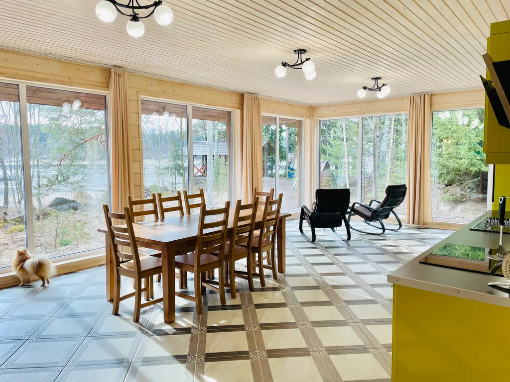 Одноэтажный дом с 2 спальнями, сауной и видом за Выборгский залив