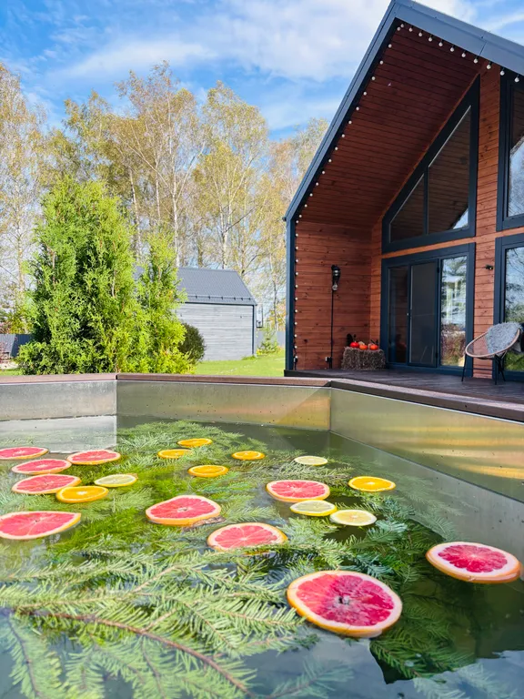 Дом у леса с банным чаном и панорамными окнами