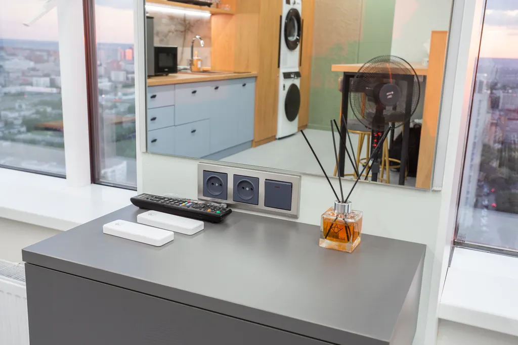 Просторная студия Мятный лён на 31 этаже в шаге от Тинькофф-холл