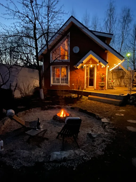 Домик-баня с камином