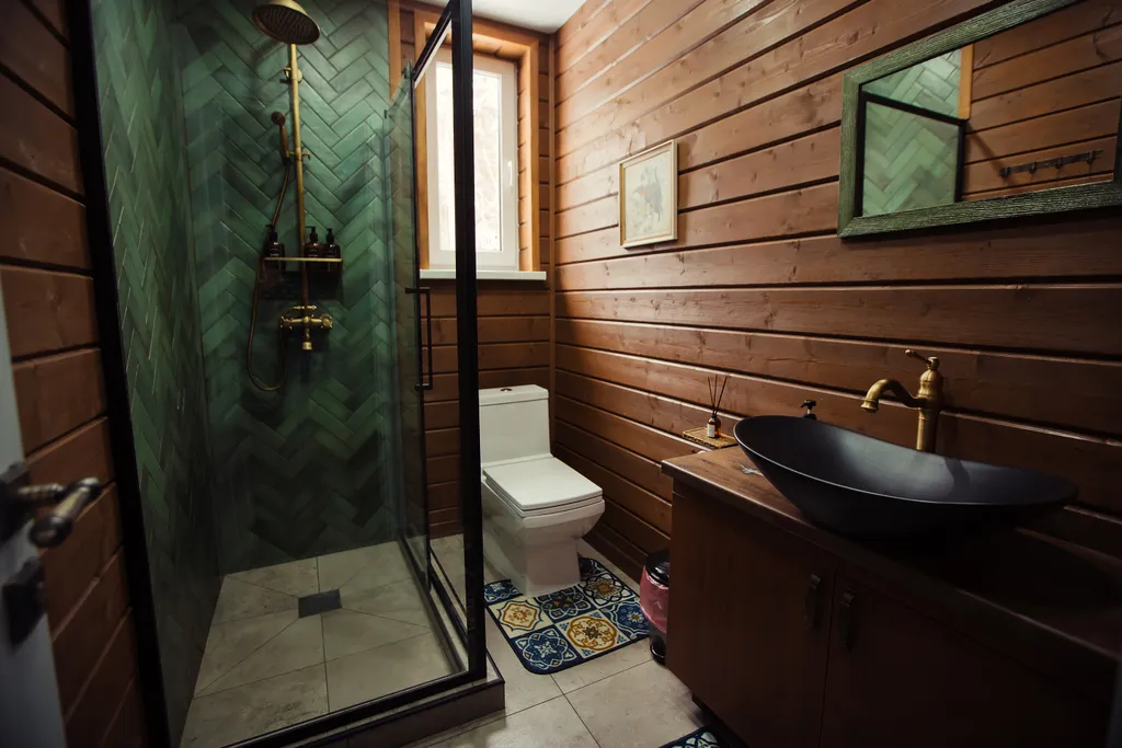 Большой панорамный коттедж в английском стиле с видом на озеро