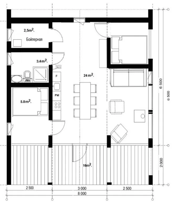 Уютный домик в ёлках