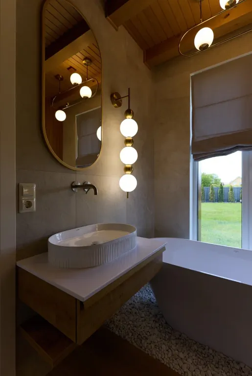 Дом с сауной и террасой а видом на сад