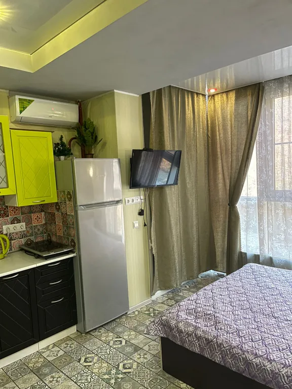 Студия с изумительным видом из окна на реку и горы