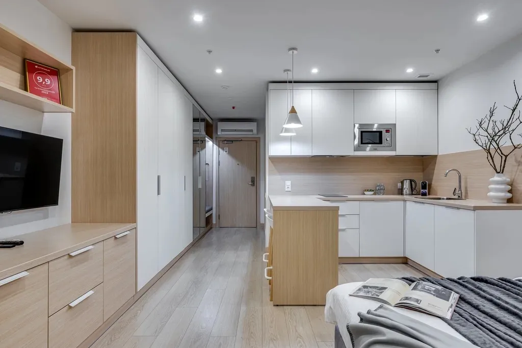 Квартира Квартира Апартамент Огни Острова с видом на Остров Мечты — Москва