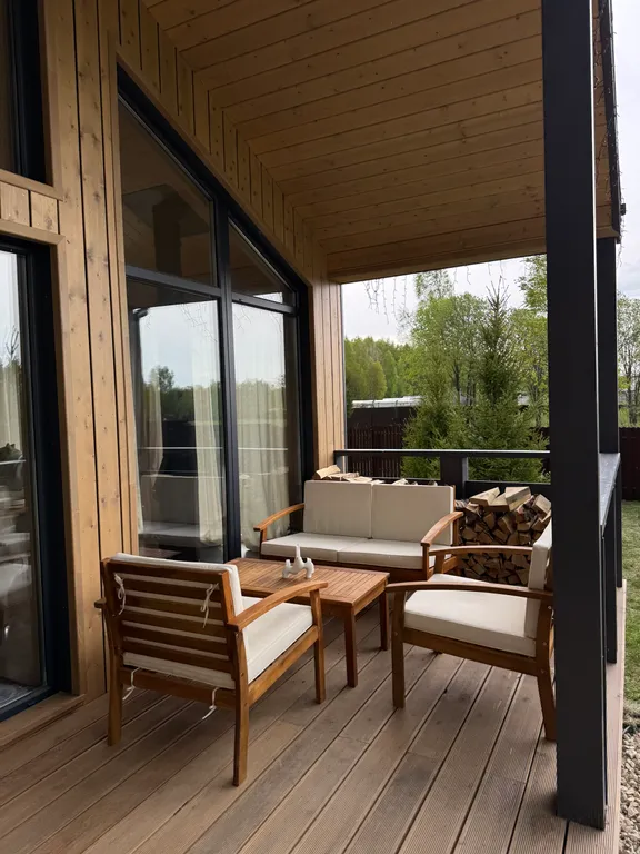 Коттедж Панорамный дом из пинтерест с камином и сауной — Семеновское