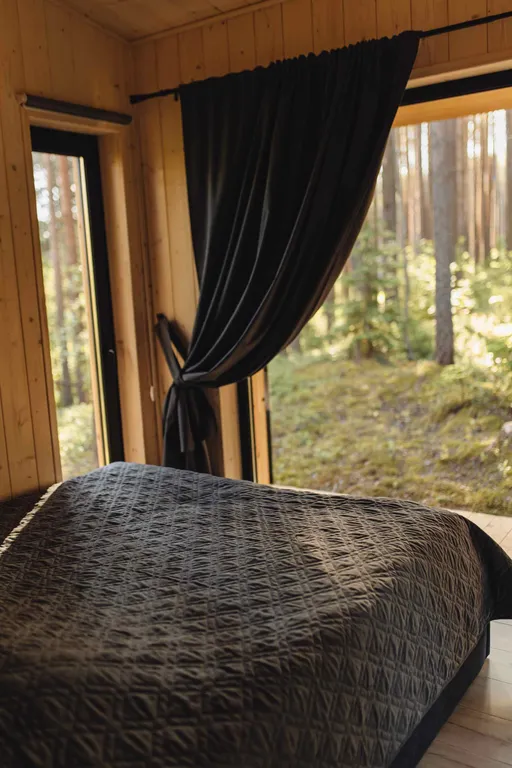 Домик в лесу с панорамными окнами