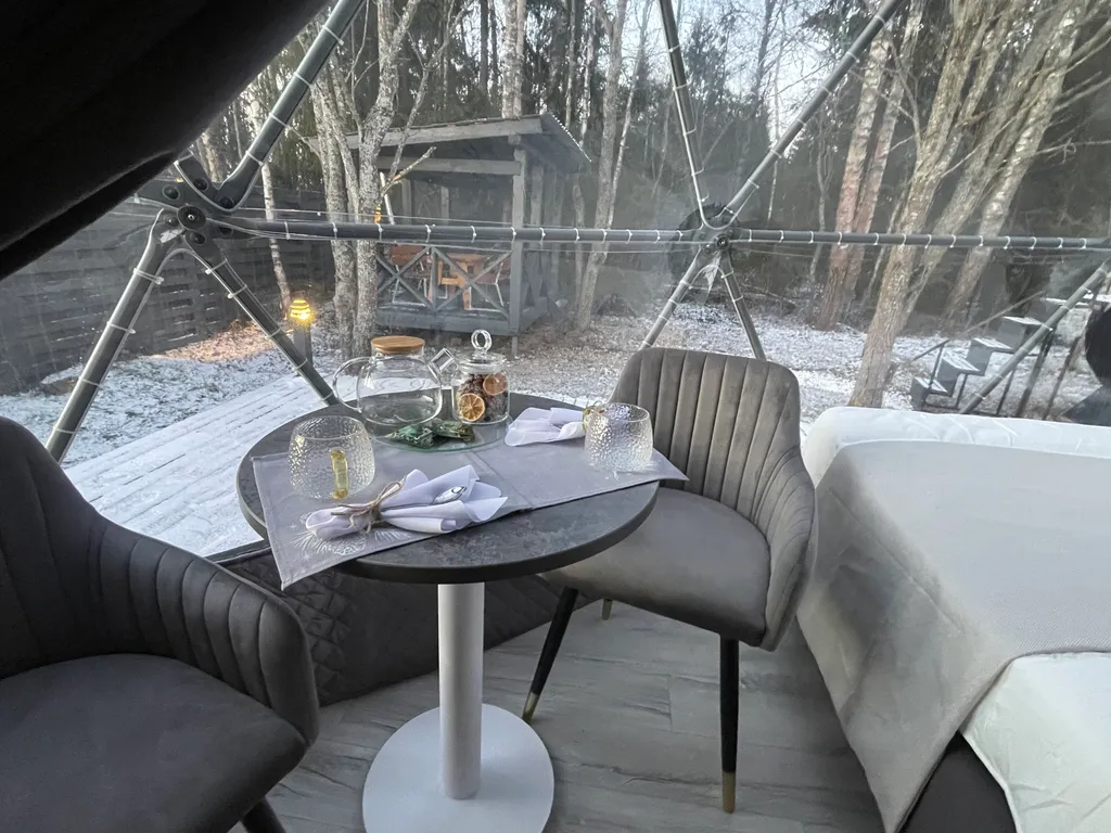 Коттедж Геокупол D-6 с панорамным видом на лес Detox-Riga — Черленково