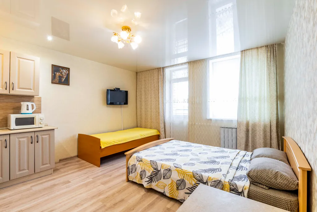 Квартира-студия с балконом для командированных и отдыха