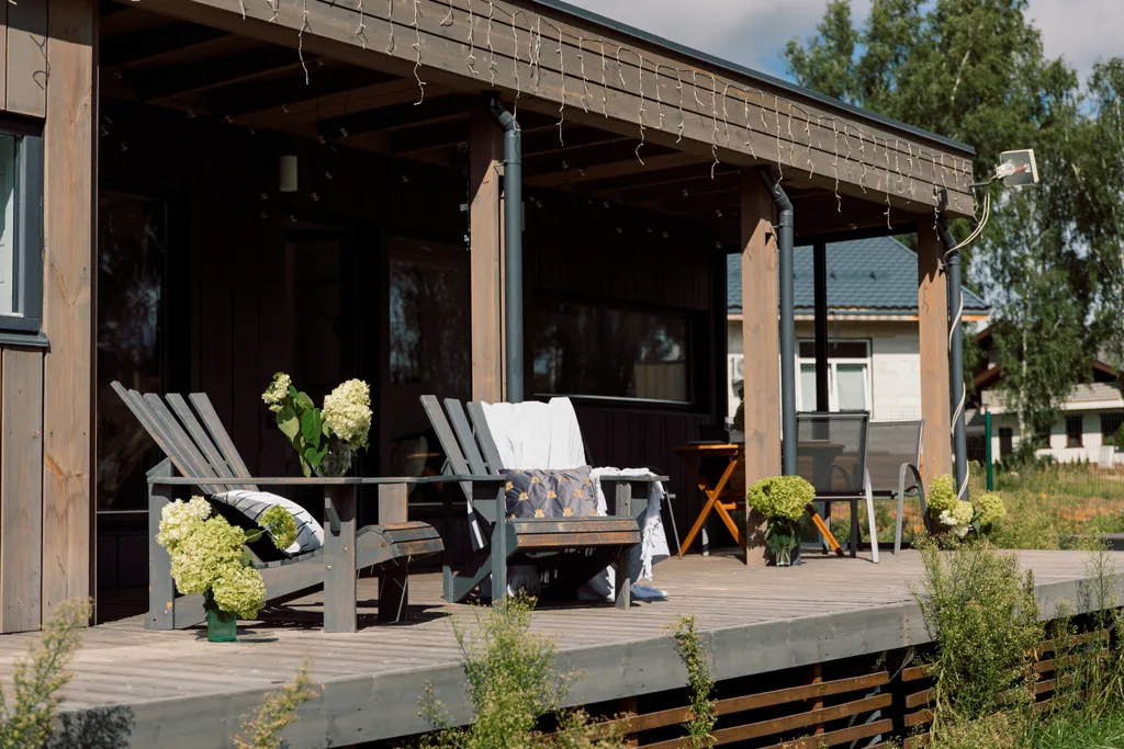 Дом с баней с видом на лес