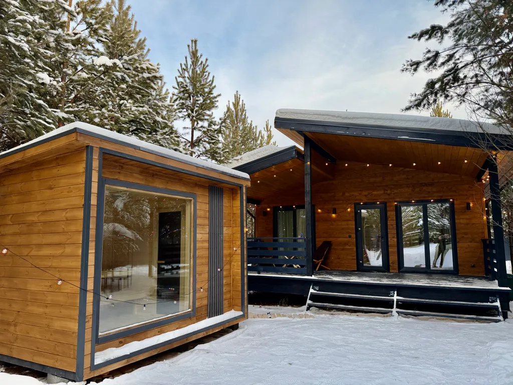 Коттедж Уютный домик барн хаус в лесу с баней — аренда посуточно в Горный Щит