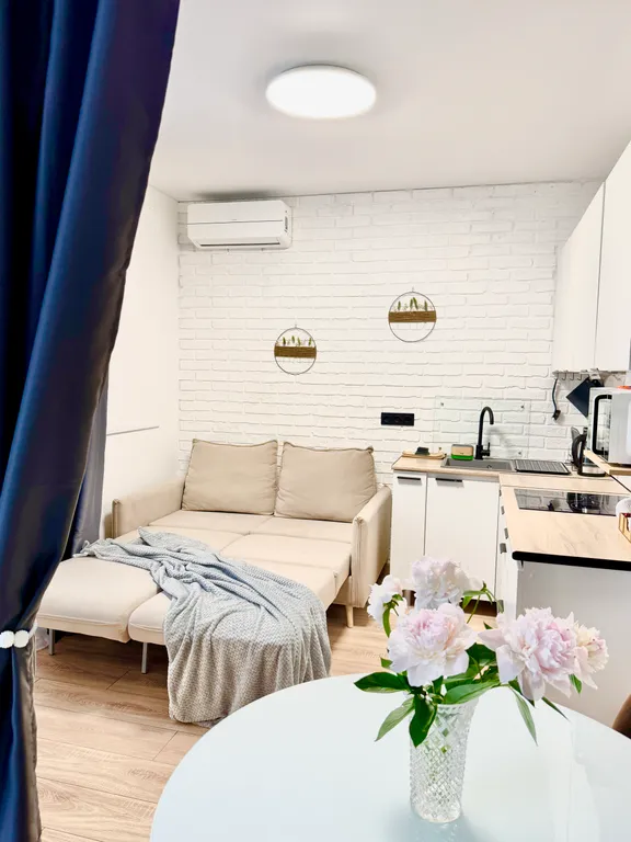 1-комнатная квартира с камином и двумя санузлами