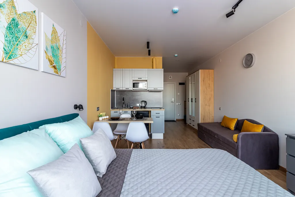 Квартира Квартира Стильная студия у метро Автово со всеми удобствами — Санкт-Петербург