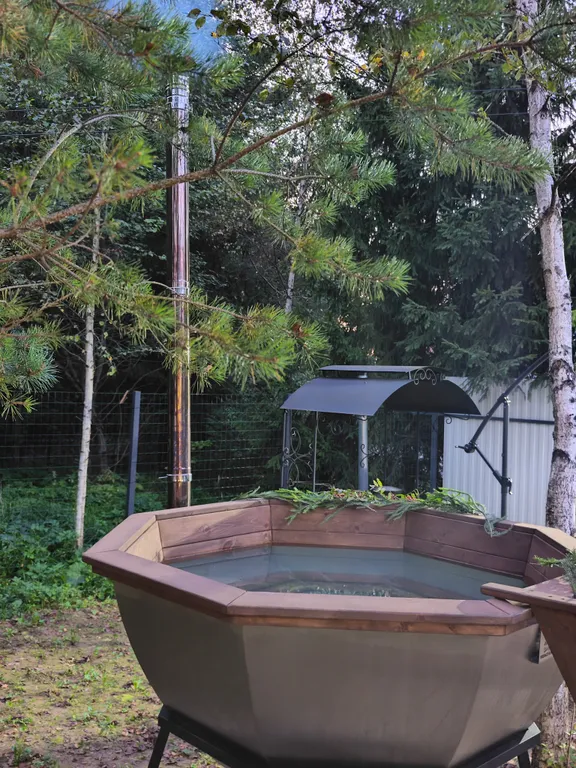 Уютный домик у леса с чаном