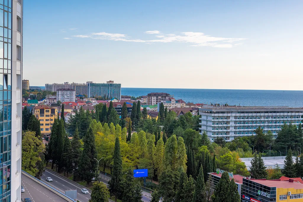Квартира Квартира Уютная с видом на море, балконом, ванной, бассейном на территории жк — Адлер
