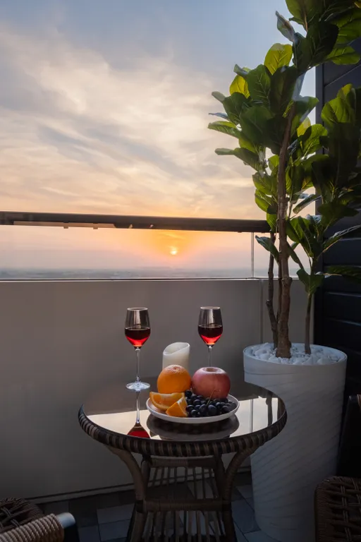 Стильная студия с прекрасным видом на город в U-Tower